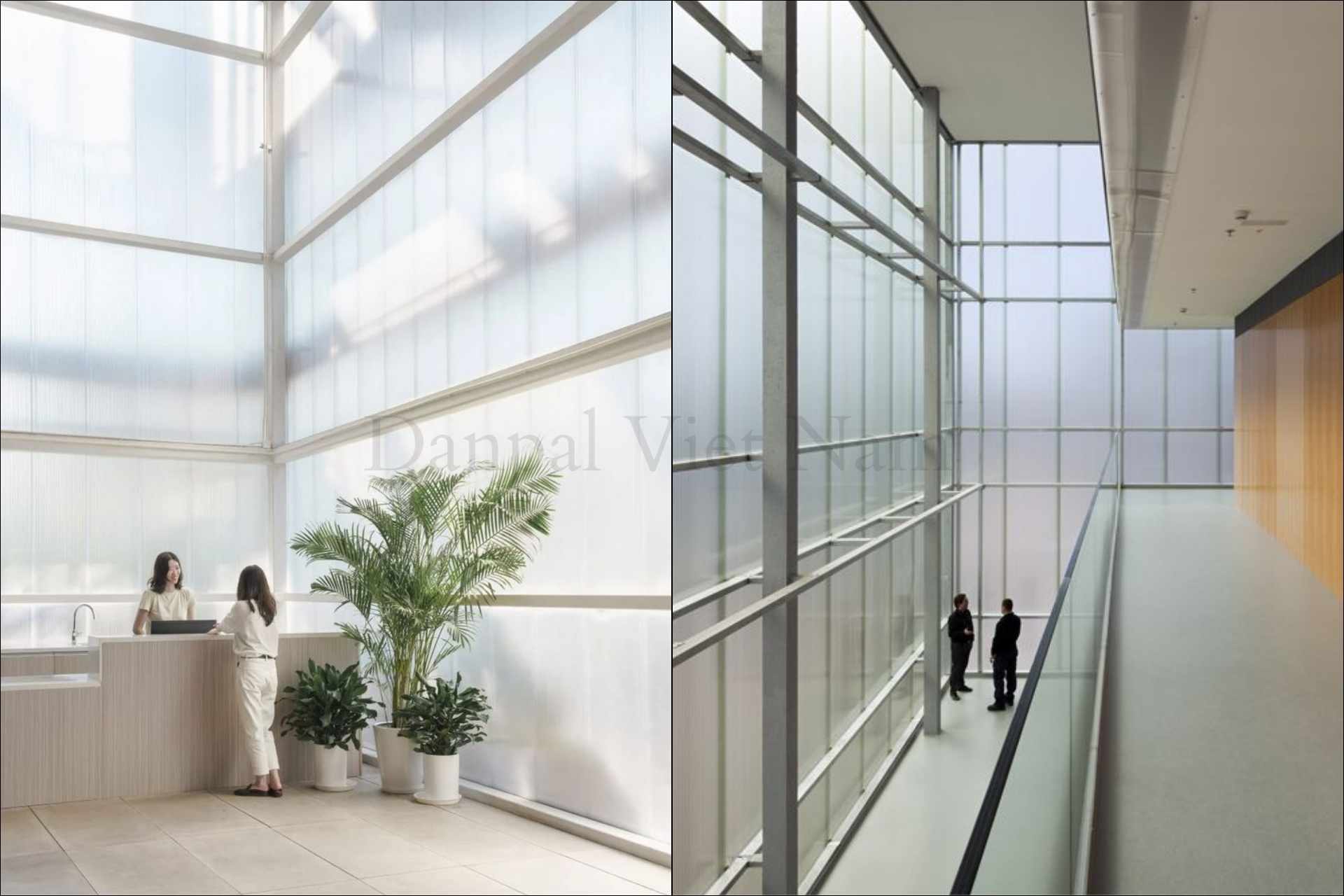 Vách mặt dựng polycarbonate - lay anh sang tu nhien trong kien truc